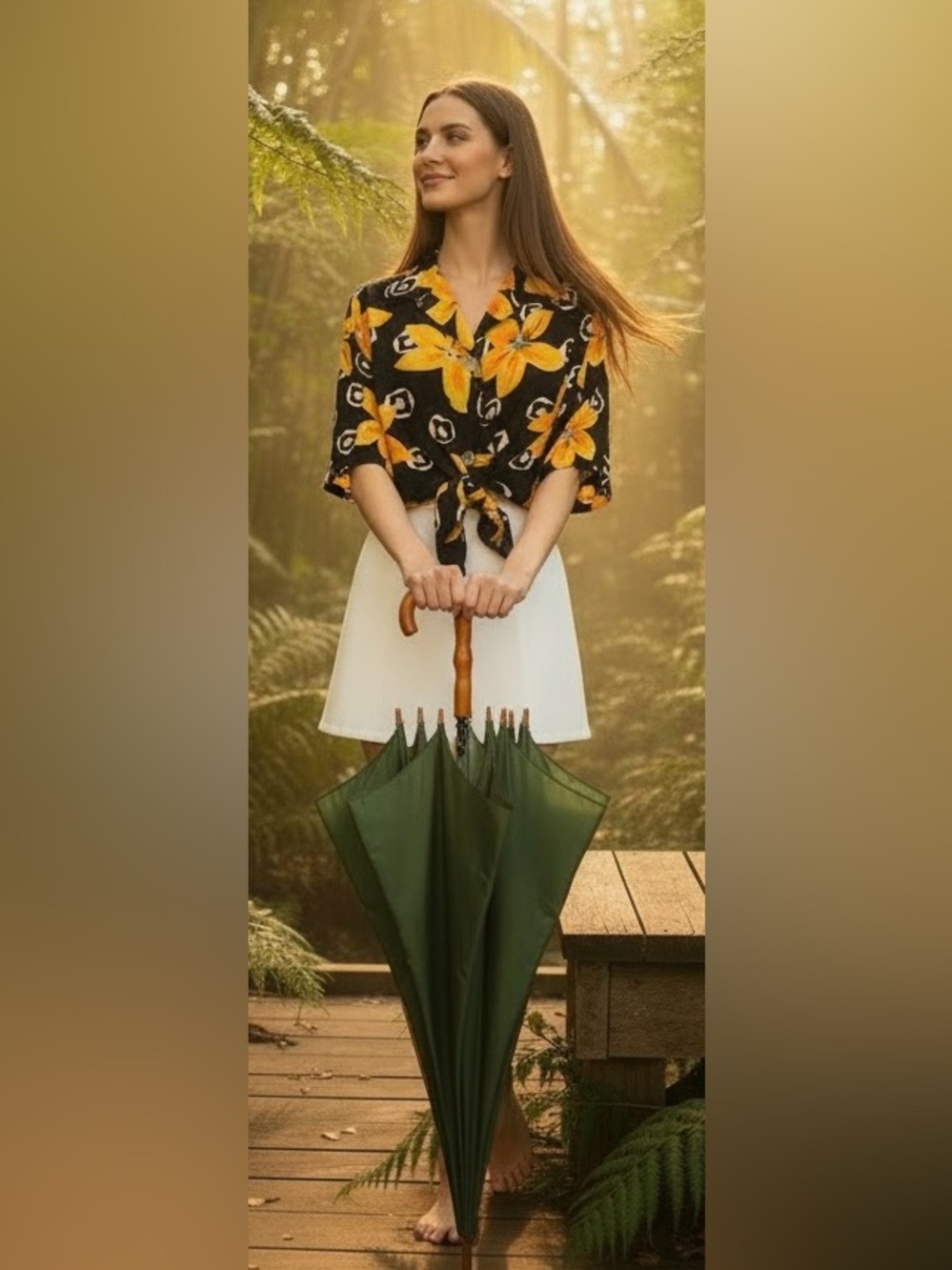 Vibrant Floral Tie-Front Shirt - Picture 4 of 9